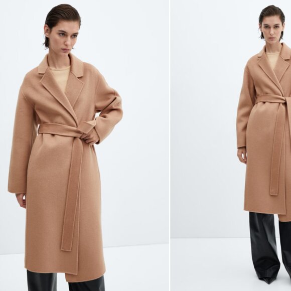 MANGO Women's Belt Handmade Coat NWT - Picture 3 of 4